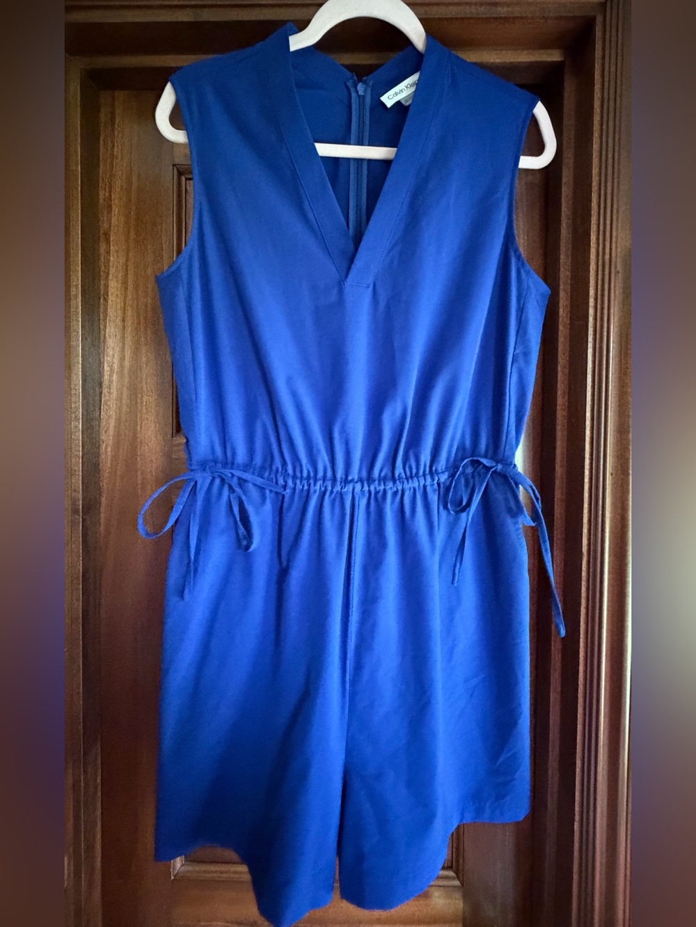 Calvin Klein Blue V-Neck Sleeveless Romper